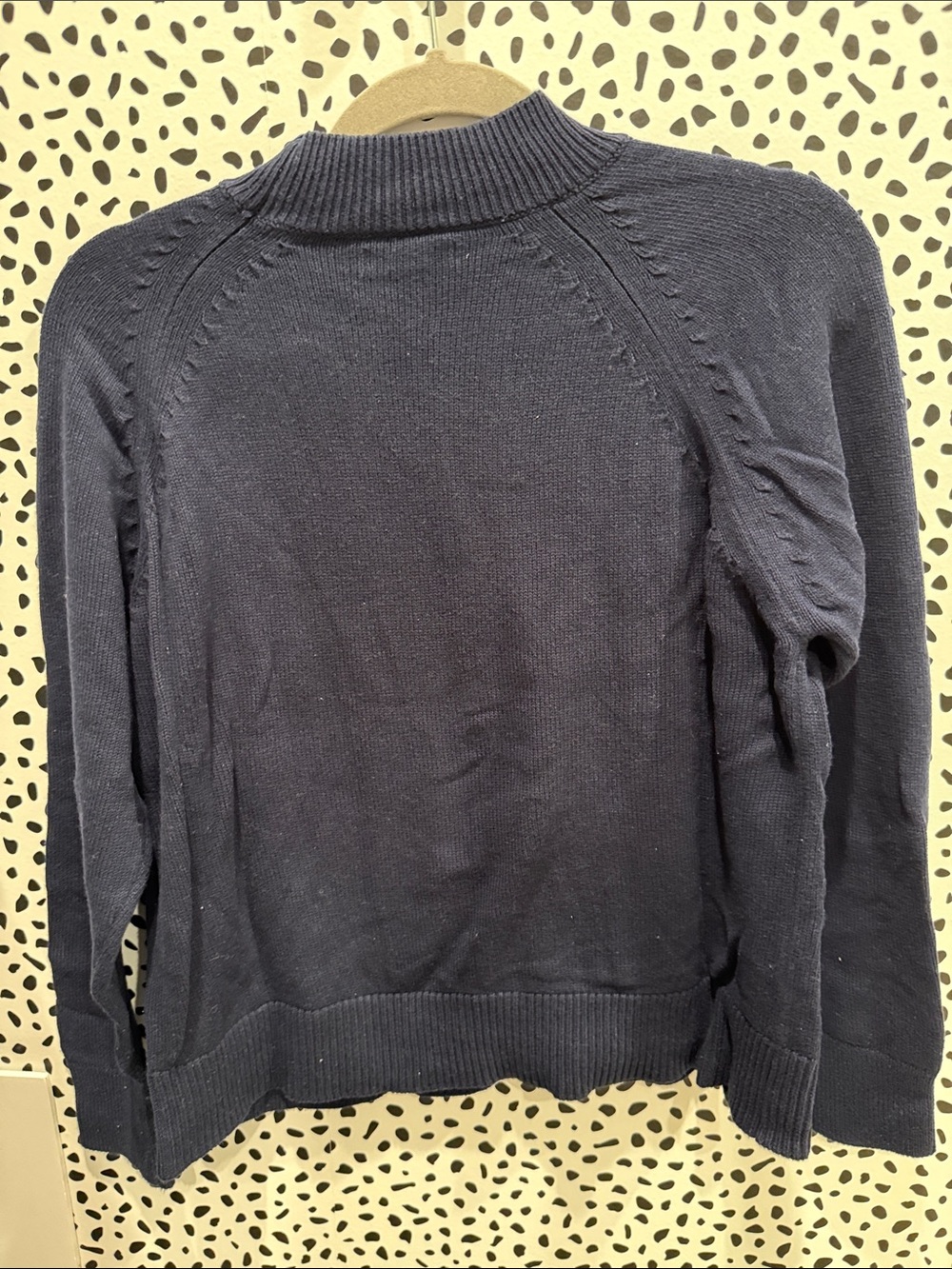 Women's Quince Organic Cotton Navy Mock Neck Sweater S
